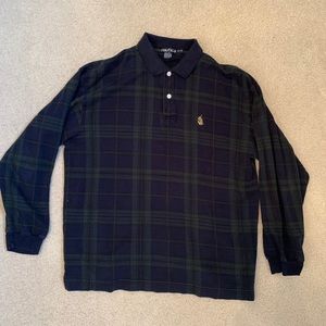 Vintage Nautica Long-sleeve Plaid Polo Shirt